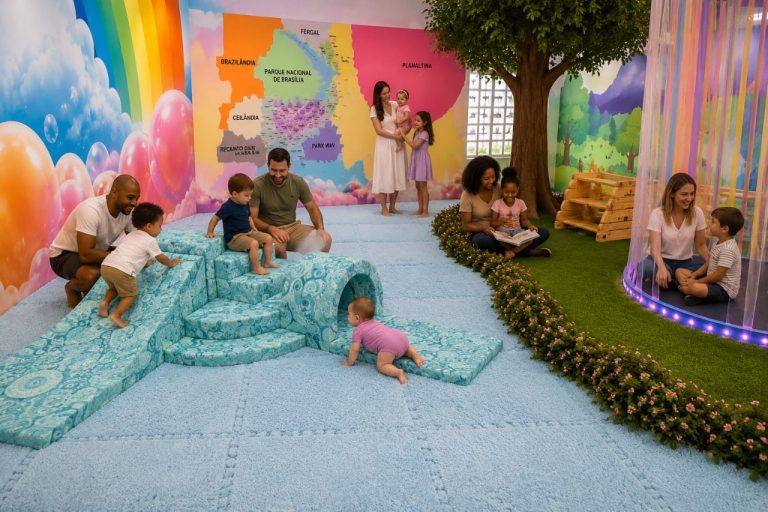 Evento gratuito reúne arte, música e atividades sensoriais para crianças em Brasília