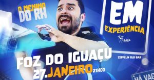 Menino do RH chega a Foz do Iguaçu com humor afiado que transforma rotina corporativa em risadas