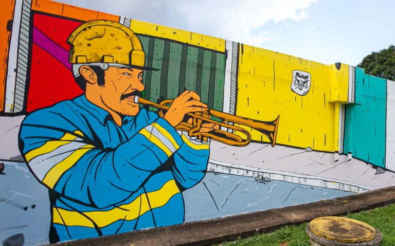 Arte urbana promove explosão de cores em muro de Goiânia
