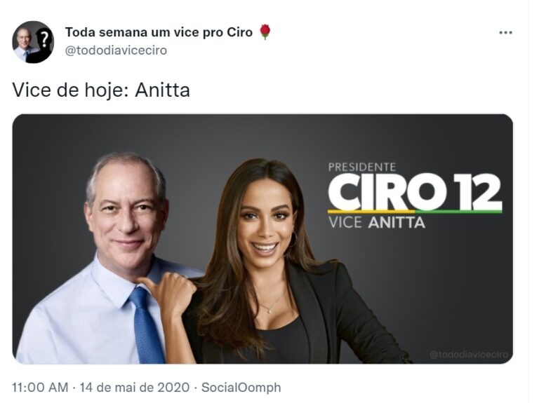 Ciro Gomes comenta sucesso de Anitta e internautas resgatam meme de 2020