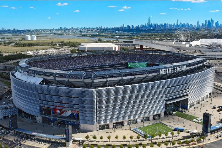 MetLife Stadium, em New Jersey: a casa dos times de futebol americano New York Giants e New York Jets foi escolhida pela FIFA para sediar a final da próxima Copa do Mundo, em 2026 (Crédito: Divulgação)