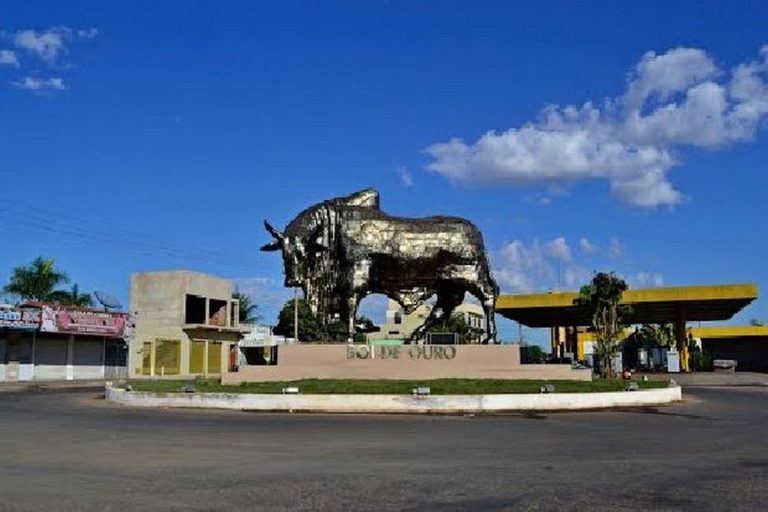Esta cidade do Centro-Oeste tem um Boi de Ouro gigante em homenagem a pecuária