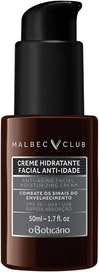 Malbec Club Creme Hidratante Facial Homem Anti-idade