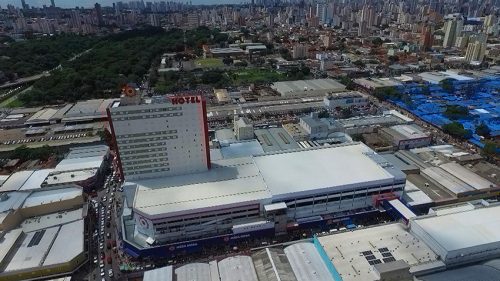 Vista aérea da Região da 44 em Goiânia: o centro pulsante do atacado se prepara para um Dia dos Pais 2024 com expectativa de aumento nas vendas