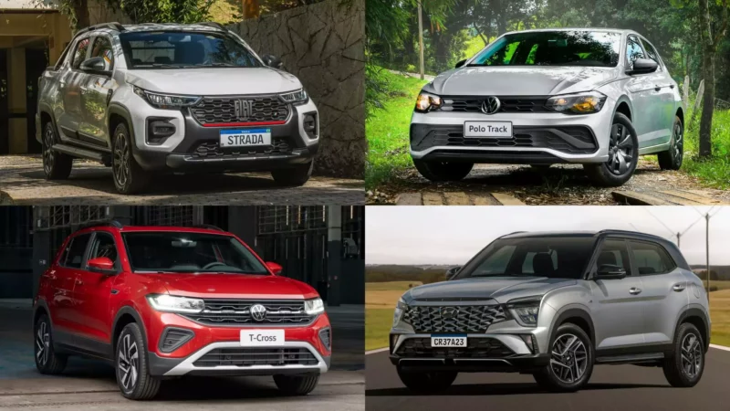 Os 100 carros mais vendidos do Brasil em julho de 2024