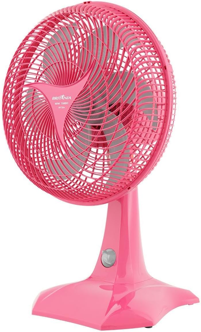 Ventilador Rosa 60W 6 Pás Britânia 