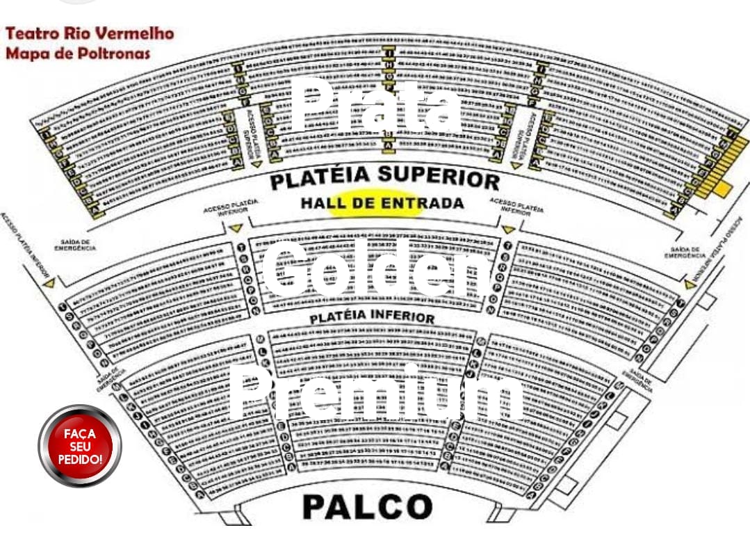 Sidney Magal mapa de poltronas Teatro Rio Vermelho