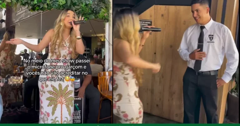 Garçom revela talento ao cantar de surpresa em bar de Goiânia