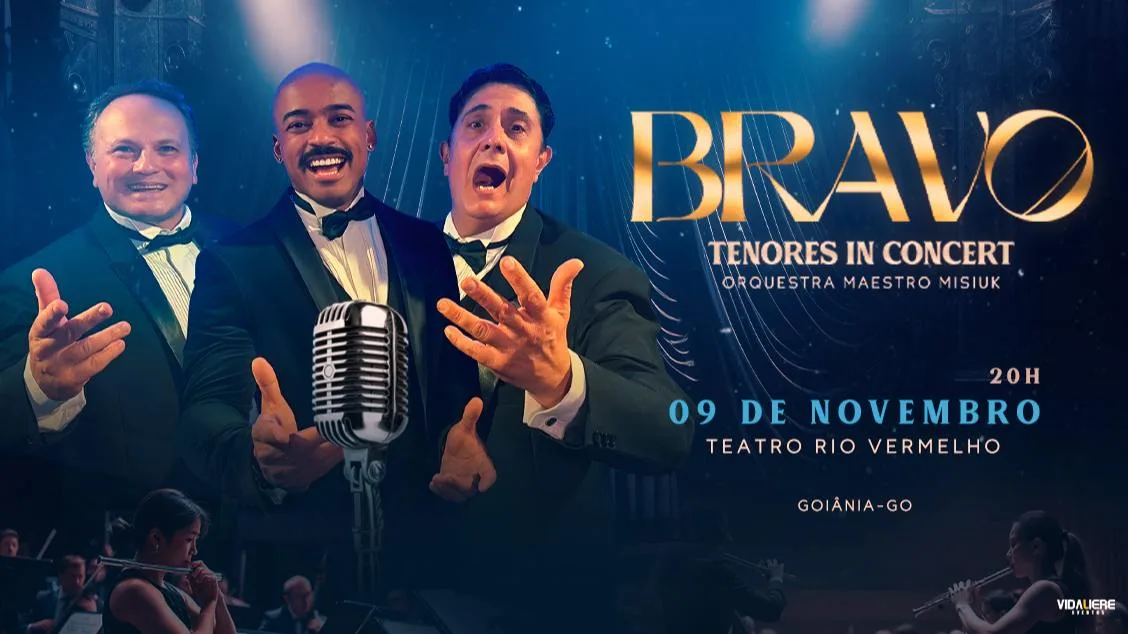 “Bravo Tenores in Concert” promove espetáculo com clássicos italianos em Goiânia