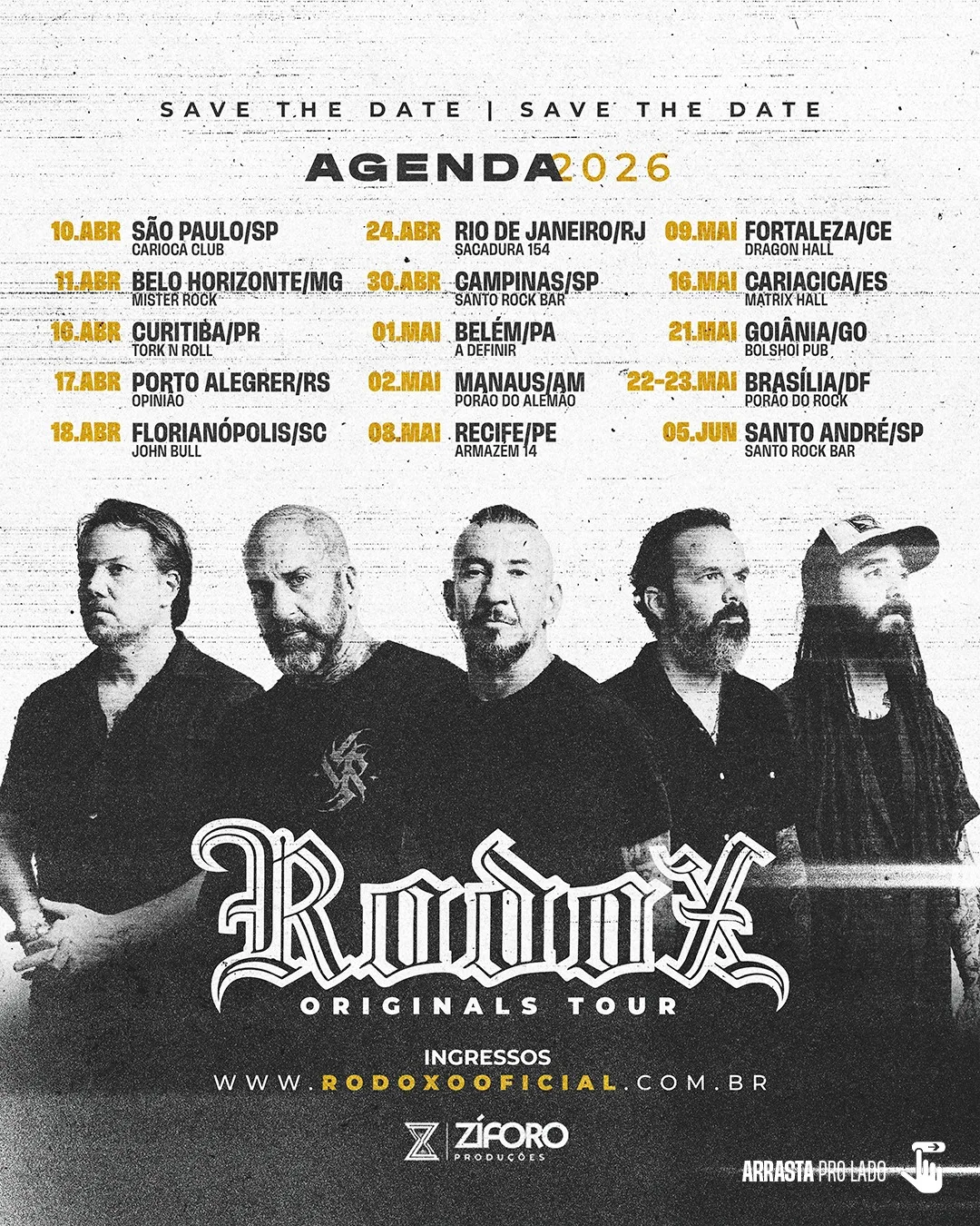 Rodox confirma show em Goiânia durante turnê nacional