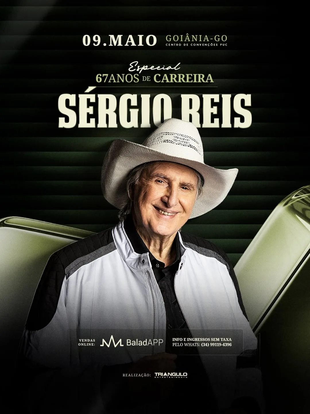 Sérgio Reis confirma show em Goiânia