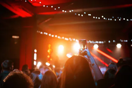 11484821 de muitas pessoas curtindo show de rock em boate gratis foto