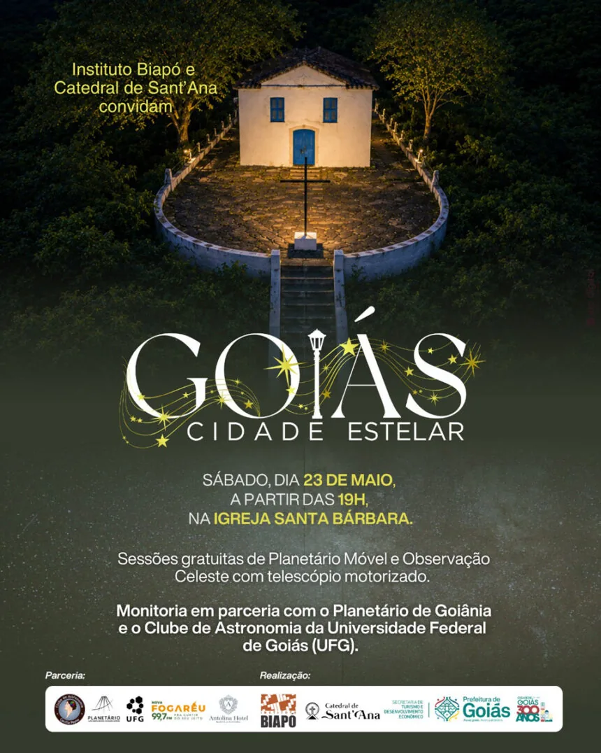 Cidade de Goiás recebe evento astronômico gratuito neste fim de semana