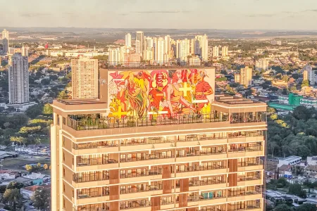 Mural foi assinado pelo coletivo Bicicleta sem Freio