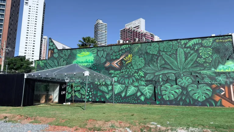 Goiânia ganha mural gigante ao ar livre com elementos inspirados na natureza